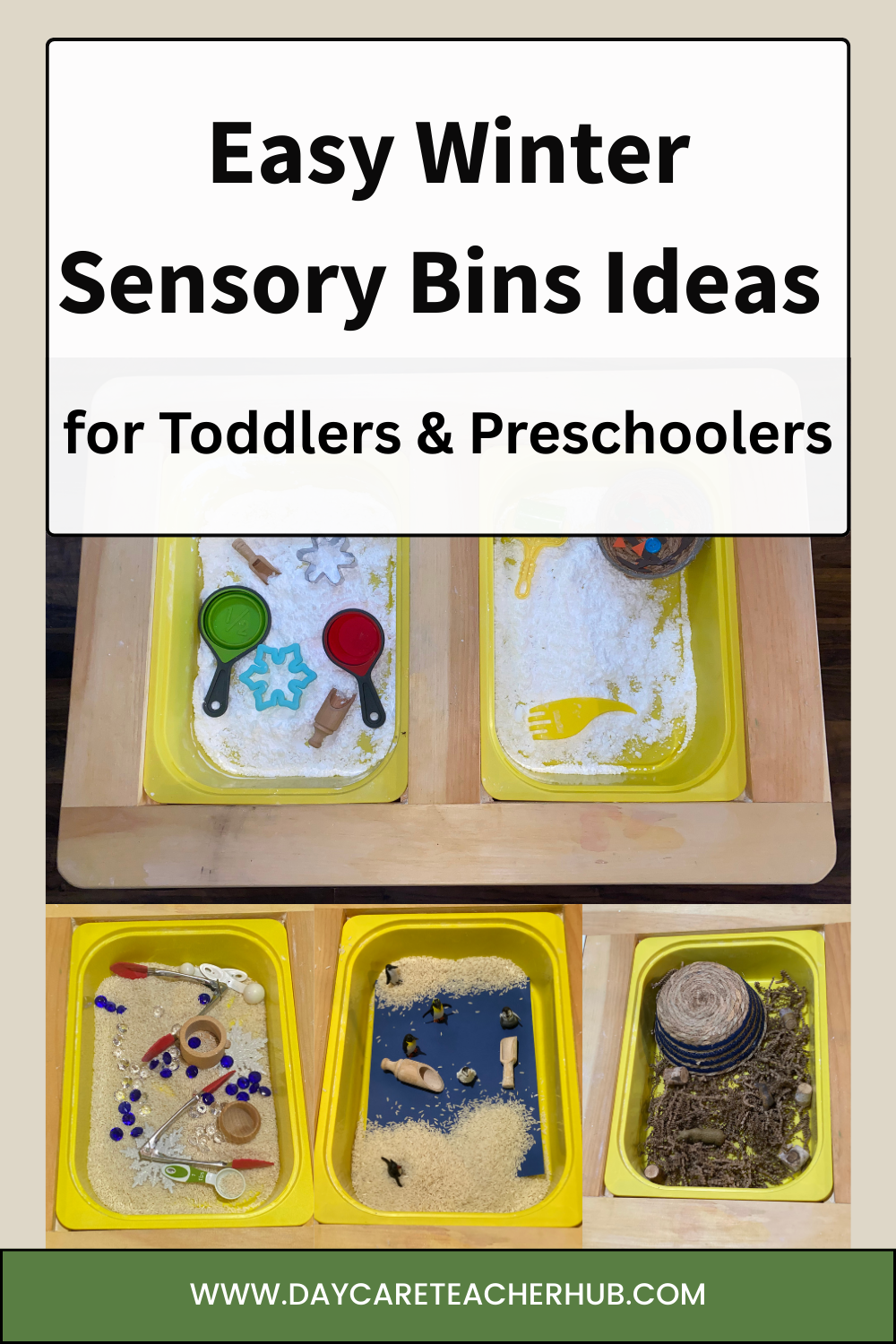 Winter Sensory Bin Ideas for Preschoolers: Snowman, Hibernation & Arctic Animals